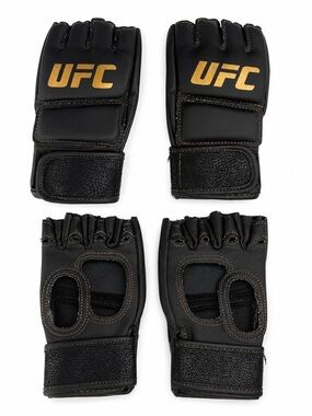 UFC Black Gloves with Gold Logo MMA Training Gloves